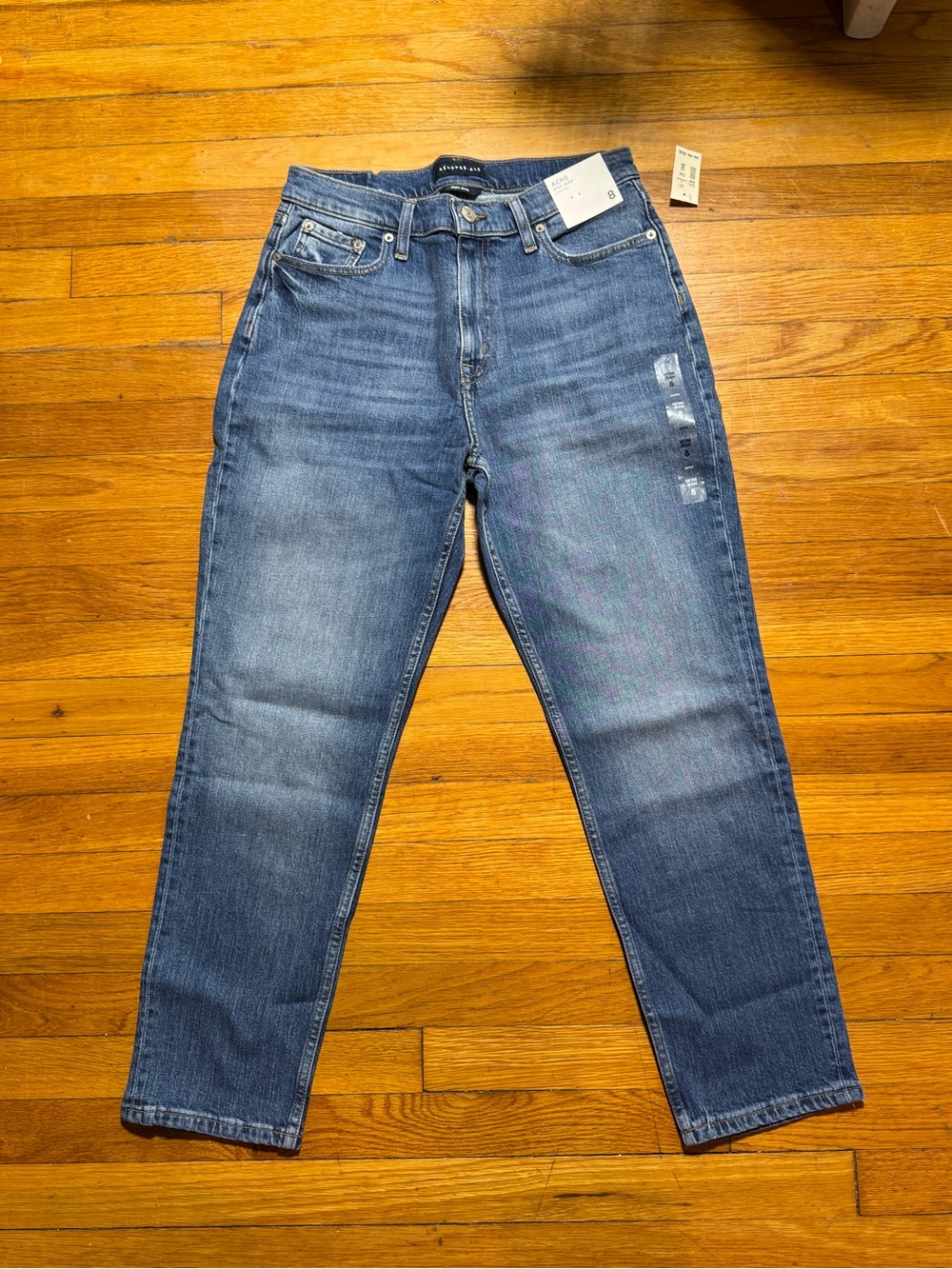 Aeropostale Women's High-Rise Medium Blue Straight Jeans